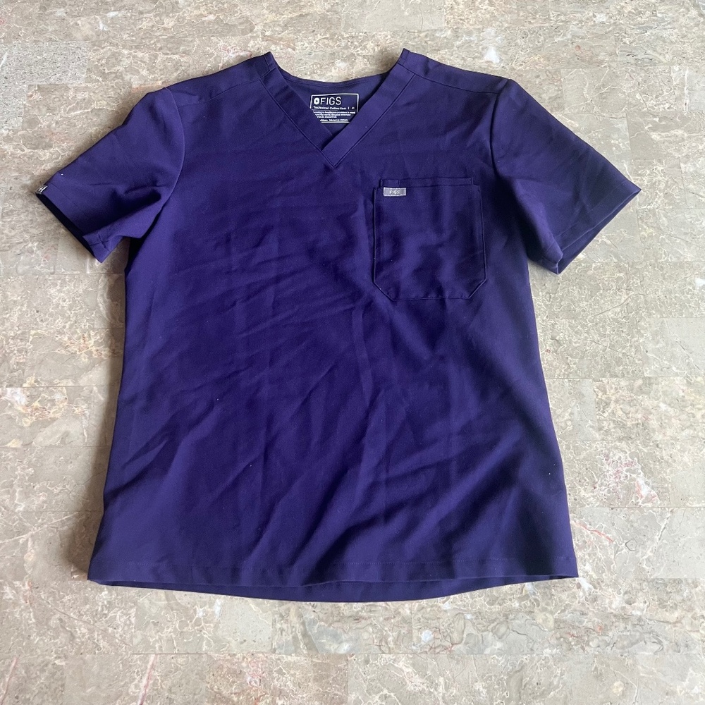 Figs Men's Scrub Top Purple Medium